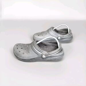 Crocs Classic Lined 203591 Unisex Adult Black Faux Fur Slip On Clogs Size M8 W10